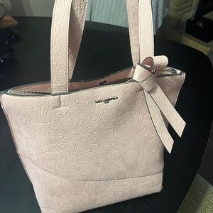 Karl Lagerfeld Chantelle Lace Pink Purse Tote Bag